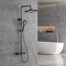 FORIOUS Thermostatic Shower Mixer Set - Stainless Steel Bar With 25cm Square Overhead Rainfall, 3 Jet Types Hand Shower, Adjustable Height Rod