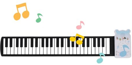 49-Tasten-Roll-Piano, 8 Töne, Tragbare Wiederaufladbare Hand-Roll-Piano-Tastatur, Faltbares Silikon-Roll-Out-Keyboard-Klavier mit Lautsprecher, Bestes für Kinder und Anfänger