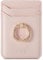 DMaos Card Holder Sleeve with Ring for Girl, RFID Credit Wallet PU Leather Stick On Back Grip for iPhone Samsung Smartphone - Pink