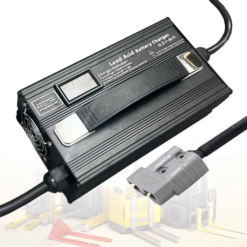 WJIANY Chargeur de Batterie 12 V/24 V/36 V/48 V/60 V/72 V pour Chariot Élévateur avec Prise Anderson 50 A pour Chariot Élévateur Électrique, Transpalette, Autolaveuse,72v 12a