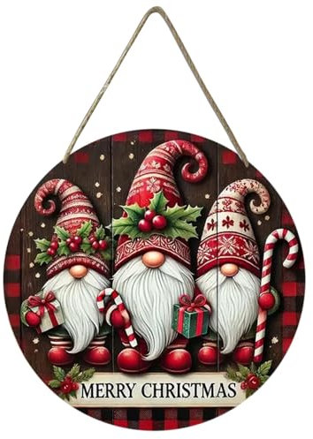 Decoración para árbol de Navidad, cartel de madera para colgar Feliz Navidad, corona de puerta de Navidad, para exterior, pared, ventana, cartel de madera, para jardín, decoración de pared para