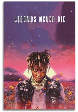 MWKGQXKL Juice Wrld Legends Never Die Wandbild, Rapper, Wanddekoration, Vintage, abstrakt, Hip-Hop-Rapper, Wandbilder, Premium-Bilder, Wandkunst für Schlafzimmer, 30 x 45 cm, ungerahmter Poster