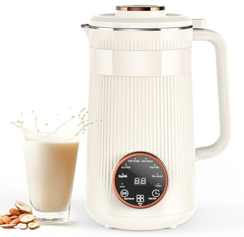 Nut Milk Maker Machine, 35oz Homemade Soy, Almond, Oat, Coconut, Plant Based and Non Dairy Beverages, 8 in 1 Automatic Soybean Machine With 12H Delay Start/Keep Warm/Boil Water