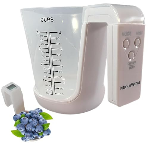 Digital Measuring Cup, High Precision 2 in 1 Kitchen Electronic Scale, LCD Display Weighing, 4 Modes, Household Scales, Digital Measuring Jug for Cooking, Baking, Tools, Sturdy