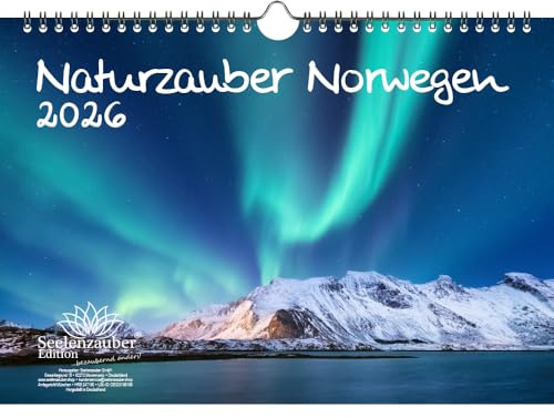 Naturzauber Norwegen DIN A4 Kalender für 2026 Natur Reise Land Urlaub - Seelenzauber