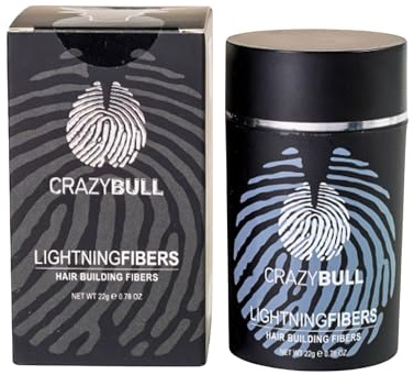 Hair Building Fibre - Long-Lasting, Easy Apply Hair Fibre Concealer for Thinning Hair & Bald Spots - Vegan & Cruelty-Free Hair Thickening Fibre for Men & Women - Crazy Bull, 22g, Blonde