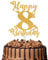 1Pc Happy 8th Birthday Cake Topper Glitter Cheers to 8 Years Cake Topper 8 Fabulous Cake Decoration for Happy 8th Birthday Party Cake Decorations Supplies Gold