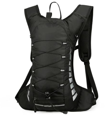 ANQKYO Fahrradrucksack Outdoor Radfahren Rucksack Tragbare wasserdichte Fahrrad Taschen Outdoor Sport Klettern Wandern Tasche Rennrad Trink Rucksack(Black)