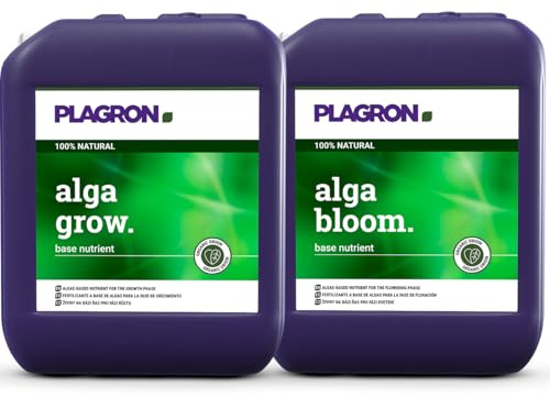 Plagron Alga Grow & Alga Bloom je 5L – Bio-Düngerset für Wachstum & Blüte – natürlicher Flüssigdünger für Erde & organischen Anbau – NPK-Dünger für Gemüse, Kräuter & Blumen