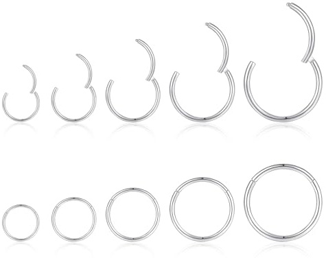 xolear Nasenpiercing Ring, Edelstahl Nasenring Hoop, Septum Piercing Chirurgenstahl, Piercing Ring Set für Nostril Ohr Lippe, für Damen Männer