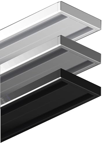 Garduna 450cm | schwarz | Gardinenschiene Vorhangschiene| Aluminium | 1- oder 2-läufig