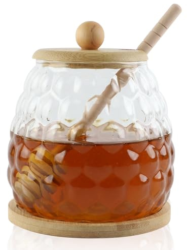 Honigspender, honiggläser, Honigglas, 500ml Honigglas mit honiglöffel holz | honiggläser 500g mit deckel, honiggläser 500g mit deckel, honiglöffel