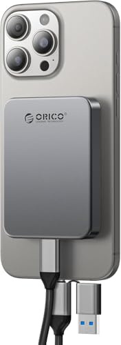 ORICO 480 GB Magnetic Portable SSD, 4K 120 fps ProRes HDR Record and Store, USB3.2 Gen1 Fino a 460MB/s, Cavo USB C&A 2 in 1, SSD esterno compatibile con iPhone 16/15 Pro Max, Tablet, Computer - K5PLUS