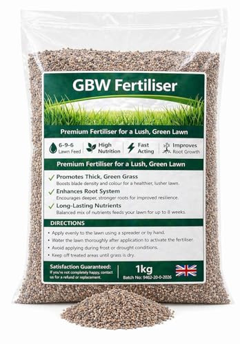Premium Lawn Fertiliser 1kg - Fast Acting - Delivers Lush, Green Grass - Deep Roots & Rich Soil - Pet Safe - Tailored to UK Climate - 100% Refund (1kg)