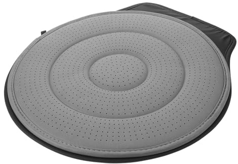 Ipetboom Drehsitzkissen Auto 360° Drehbar Rutschfestes Fahrersitzkissen Ergonomisch mit Abnehmbarem Bezug Grau für Senioren und Pendler