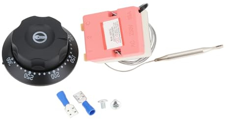 ECSiNG Termostato de Horno Eléctrico 50–300℃ 250v 16a Compatible con Hornos y Calefactores Sonda 5x55 mm