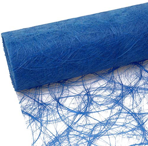 Sizoweb Tischband - 25 Meter Rolle + 100 Deko Sterne in Silber Gratis (20cm Breite, Mittelblau)