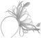 Caprilite Fascinator für Damen, groß, für Hochzeit, Rennen, Party, Netzhut mit Zapfen und Federn (Hoop-Haarband, Hut, Einheitsgröße, alle Jahreszeiten), silbergrau, Einheitsgröße