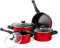 Imperial Home Set di pentole antiaderenti in acciaio al carbonio, 7 pezzi, set di pentole e padelle, set di pentole lavabili in lavastoviglie, set da cucina, accessori essenziali per la cucina (rosso)