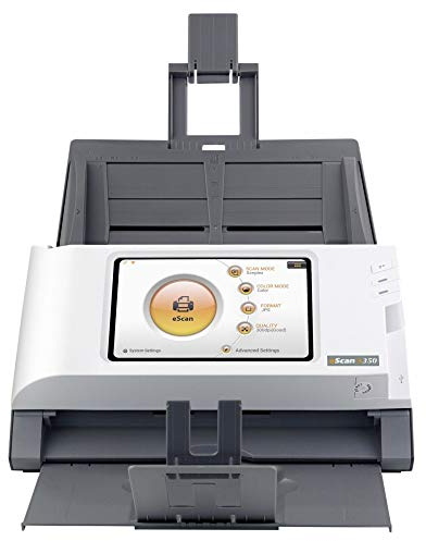 Plustek eScan A350 Enterprise Netzwerkscanner (ADF, Stand Alone, WLAN, LAN, USB) mit Ultraschallsensor weiß, grau