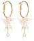Mypace 925 Silber Gold Set Creolen hängende Ohrringe Für Damen Süße Temperament weiße Blume Kristall Anhänger Metall Ohrringe Damen Schmuck