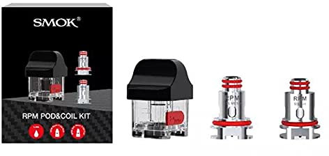 Smok Rpm 40 Pod and Coil Kit, Come With 2 Coils, 0.3 and 0.4 Ohm, Refillable, 2mL Capacity, Works With Rpm 40 Kit Only, Replacement Pod, SMOK Vaping, No Nicotine