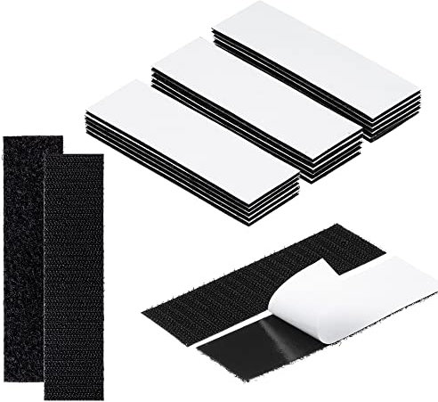 BRAVESHINE 25 Stück Klettband Selbstklebend Extra Stark, Doppelseitig Klebende mit Klettverschluss, Selbstklebendes Klebepad Flauschband und Hakenband (30x100mm)