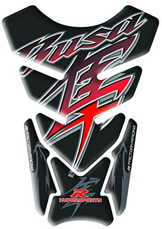 Paraserbatoio adesivo, Tankpad, Tankscutz, Protection de resevoir, resinato effetto 3d SUZUK.I GSX1300R Hayabusa black red silver
