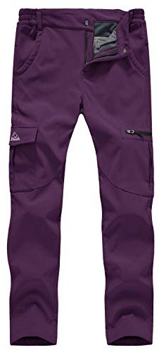 Gopune Pantalon isolé imperméable et coupe-vent pour femme, violet, XX-Large
