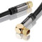 SEBSON Cable Antena Satelite 2m Acodado, F Connector Macho/Macho, 105dB 75 Ohm, Cable Coaxial TV (HDTV, UHD, 4K), Parabolica, Radio, Internet