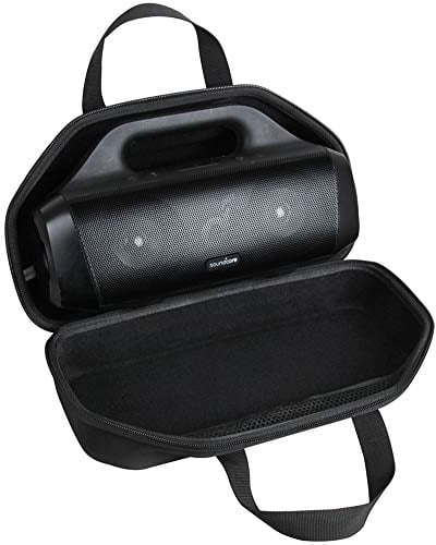 adada Schutzhülle Hartschalenkoffer für Reisen, Schwarz, EVA, Beutel, Stoßfest, Velcro-Verschluss, Passend für Anker Soundcore Motion Boom Bluetooth Lautsprecher