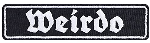 WEIRDO Aufnäher/Aufbügler/Patch zum annähen/aufbügeln | Influencer crazy Spaß Bügelbild | Geschenk für besten Freund Applikation für alle Stoffe | 100x25mm