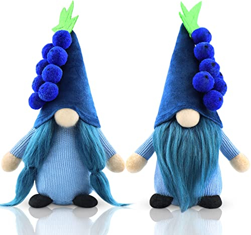 Gehydy 2er Set Sommer Wichtel Heidelbeeren Dekoration Frühlingdeko Wichtel Figuren Bauernhaus Decorations Zubehör für Home Küche