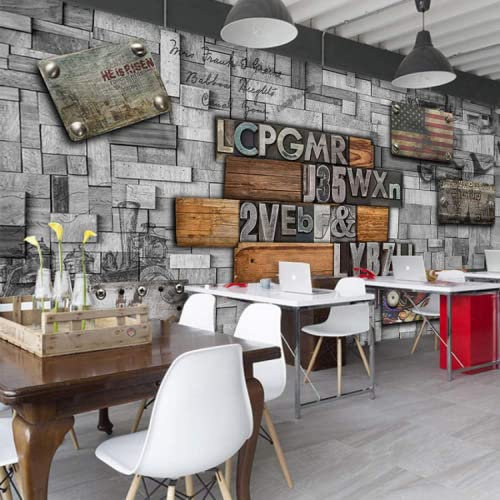 Papier Peint 3D Intissé Bar De Style Industriel Rétro Noir Et Blanc Papier Peint Panoramique 3D Moderne Décoration Murale