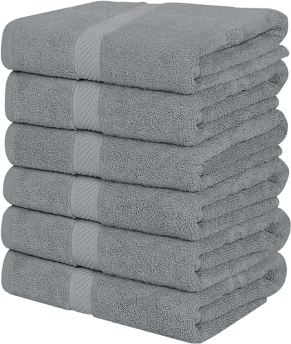 Utopia Towels - 6er Pack Badetuch Set - Badetuch Handtücher, 60 x 120 cm (Silber)