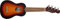 Fender California Coast Venice Sopran-Ukulele, 2-Tone Sunburst, Walnuss-Griffbrett, Schlanker C-Hals, No-Tie Steg, 4-in-Line Tele Kopfplatte