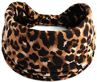 scicent Boho Headbands Leopard Hair Bands Knoted Turban Headband Stretch Twist Head Wraps Stripe Cloth Head Bands for Women and Girls 39