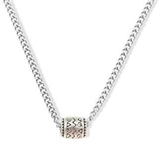 Made by Nami Boho Herren-Halskette mit Anhänger - Handmade Damen Silber-Halskette - Coole Unisex Silber-Kette mit Anhänger (Silber Boho)