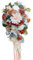 Fouriding Hochzeit Bouquet für Braut, Wasser Tropfen Wasserfall Braut künstliche Blumen Bouquet für Zeremonie Jahrestag Braut Dusche Party Hochzeit Dekoration (Champagner Orange)