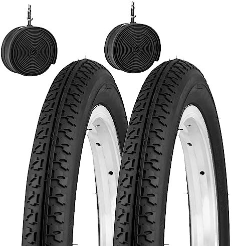 2 cubiertas de neumáticos de 14 x 1,75 (47 – 254) + cámaras de aire cubiertas de goma para bicicleta de ciudad y niño de 14 pulgadas