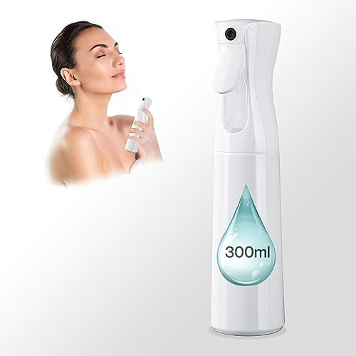 Spruzzino Nebulizzatore Piccolo [ 300ml Bianco – Alta Qualità ] Bottiglia Spray vuota per acqua – Vaporizzatore uso diverso: rinfrescare il viso, acconciatura, innaffiare piante… (300 Bianco)