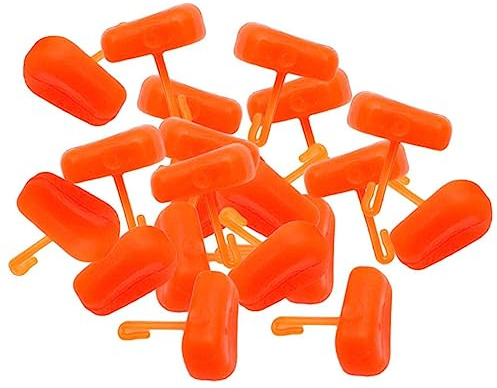 20Pcs Mais Köder Stopps Gefälschte Mais Weiche Köder Künstliche Angeln Köder Simulierte Maiskern Köder Kleiderbügel mit Haken Angeln Zubehör (Rot)