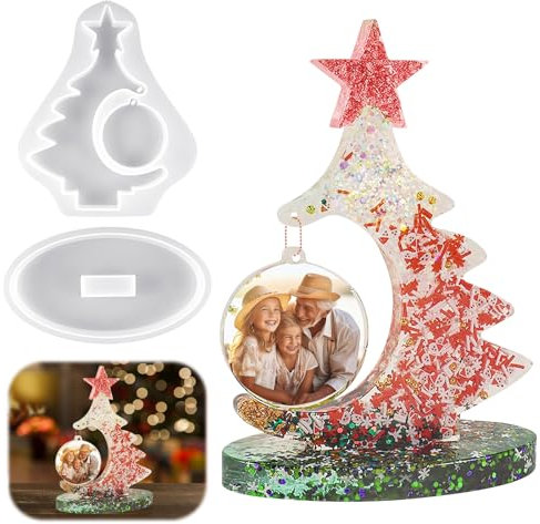 Stampi Silicone Natale Stampo Silicone Resina Epossidica Stampi Albero di Natale Mini per Colata Ornamento Natale Ringraziamento Compleanno