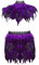 Donne Piume Scialle Scialle Gonna Abito Fashion Punk Gothic Halloween Carnevale Harness Plus Size Half Dress Suit (Viola)