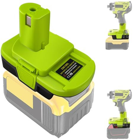 Laimiao DM18RL Battery Adapter for DeWalt 20V& for Milwaukee18V Battery, Converter to for Ryobi 18V Lithium Battery for Ryobi 18V Power Tools, with 5V 2.1A MAX USB Charge