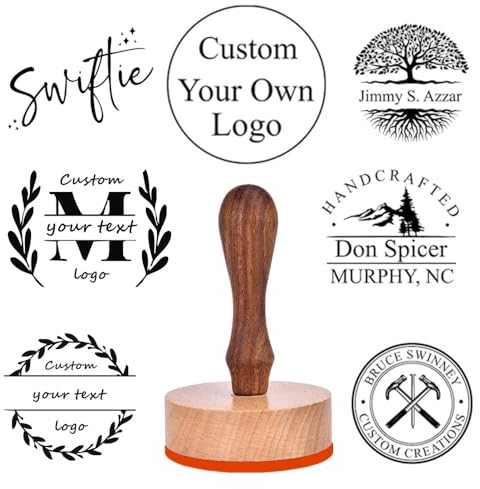 18 Personalized Designs Custom Wooden Rubber Stamp for Business Logo Address Labels