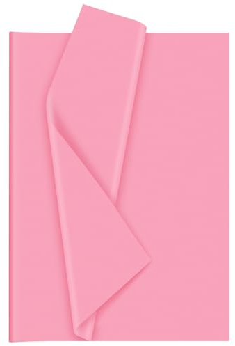 Bouiexye Rosa Seidenpapier für Geschenktüten 60 Blatt Seidenpapier Bulk 51x37cm Weihnachten Seidenpapier zum Verpacken Verpackungspapier für Füller Blumen Geburtsta Hochzeit Dekor