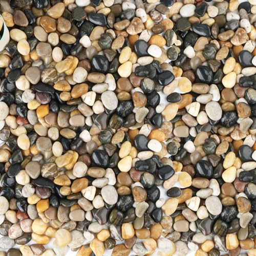 Polierte Kieselsteine zum Eintopfen von Pflanzen, Sukkulenten im Aquarium, Flussvasen, Gartenkies, 20,4 kg