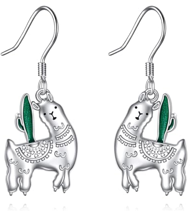 YFN Lama Ohrringe Sterling Silber Alpaka Ohrringe Alpaka Schmuck Alpaka Geschenke für Frauen und Mädchen süße Lama Geschenke für Lama Liebhaber