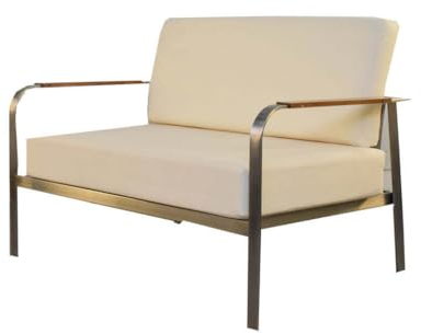 DEKO VERTRIEB BAYERN Luxus Premium Garten Lounge Sessel Set Gartensofa Gartenmöbel Edelstahl Neu inkl. Spedition